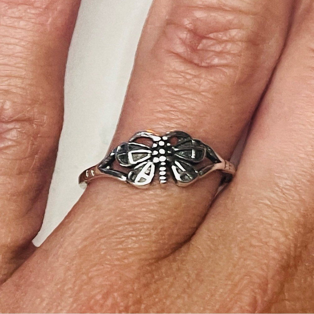 New Sterling Silver Handmade Moth Minimalist Bohemian Vibes Gothic Ring 6 - Picture 9 of 10